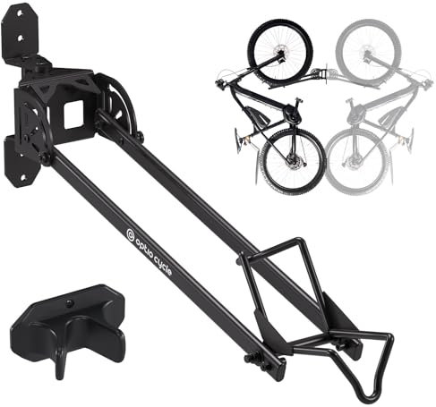 Optio Cycle Fahrrad Aufhängung für die Wand | Fahrrad Wandhalter 180 Grad Drehbar | Fahrrad Wandhalterung Garage | Fahrradhalterung Wand für Fahrrad Aufbewahrung Garage, Keller