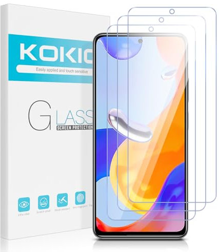 Kokio 3 Piezas Protector Pantalla Redmi Note 11 pro (4G/5G) 6.67,Dureza 9H, Cristal Templado Ultra HD de 0,33 mm para Redmi Note 11 pro, Resistente al Desgaste y Sin Burbujas