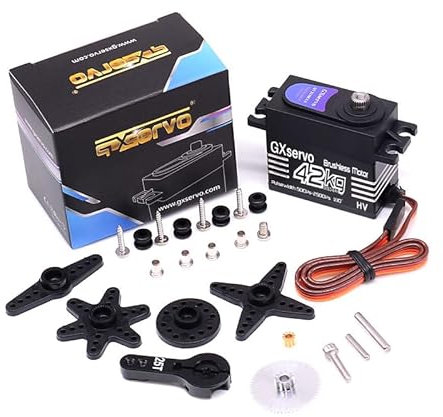 Servo numérique RC sans balais 42 kg - Servo en métal étanche pour modélisme et projets de bricolage - Idéal pour les voitures, bateaux, robots, drones et avions à ailes rigides - Échelle 1/10 et 1/8