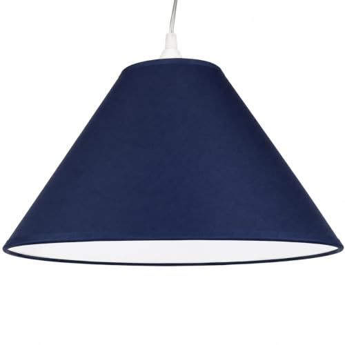 Empire Cotton Coolie Lamp Shades for Table Lamps and Pendant Ceiling Lights - 30cm Dia (Navy)