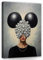 Leinwand Bilder Frau Gesicht Abstrakt Grau 60x40 cm - Modern Leinwandbild Groß XXL Wohnzimmer Schlafzimmer Wandbild Kunstdruck Wandbilder Canvas Desing Wand Bild auf Leinwand Aufhängefertig