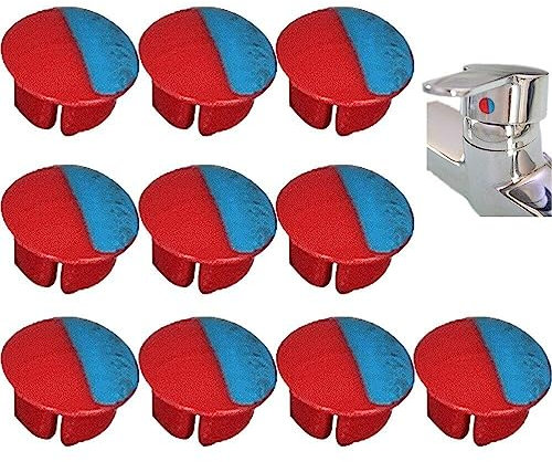 Hot/cold Indicator for Faucets 10 Pcs/set Universal Hot and Cold Signs Buttons for Kitchen Bathroom Sinks Faucets