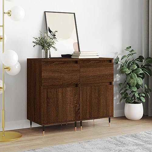 ShGaxin Aparadores 2 uds Madera de ingeniería marrón Roble 40x35x70 cm, Aparadores para Salon, Aparador Entrada Recibidor, Aparador Cocina, Vitrinas para Salon, Muebles Auxiliares