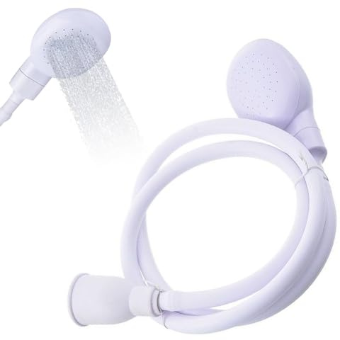 KedidO Haustier Duschkopf, Handbrause für Waschbecken, Waschbeckendusche, Ballbrause, Hundedusche, Mobile Dusche, Outdoor-Dusche und Wassersprüher - Weiß, ABS-Kunststoff, 1.3m Schlauch, 1pc Duschkopf
