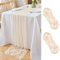 DecorMommt Tischläufer Hell Champagner Chiffon Dekostoff Tischläufer Hochzeit Tischdecke Tischdeko Läufer Tisch Modern Tischband deko für Geburtstage Hochzeiten Esszimmer Party, 77x300 cm 2 Stück