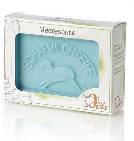 Schafmilchseife Ovis Verpackt 100g Meeresbrise Naturseife Seife Schafmilch Ohne Zusätze Empfindliche Haut Reinigung und Pflege