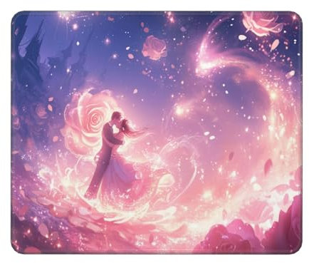 Tapis de Souris Couple, Grand Tapis Souris XXL 280x200mm, Amour Tapis de Souris Bureau Gamer, à Bords Cousus, Base en Caoutchouc Antidérapante, sous Main pour Clavier et Souris, Decoration Maison