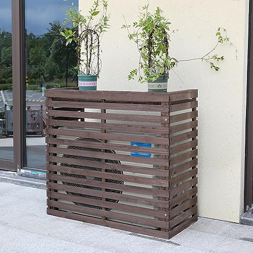 RRrawgff Cubierta de Madera para Aire Acondicionado, Cubierta Exterior para Exteriores de Rejilla de ventilación, Rejilla Exterior para Aire Acondicionado, Cubierta de Madera Maciza para Aire acondi