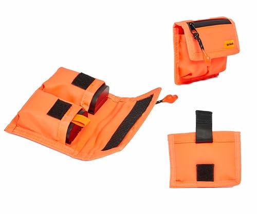 Camera Battery Case, Organiser with Charge Indicator, Compartments (Orange)