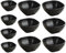 AGSYFFD Lot de 10 Bols à Sauce Carrés Empilables - Céramique de Luxe imitation Sécurisée pour Apéritifs, Sushis et Planches Charcuterie - Compatible Lave-Vaisselle & Micro-Ondes (Noir)