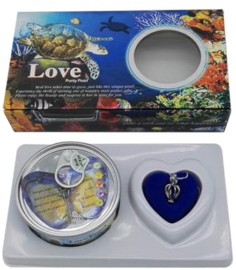 BakerMiche Wunschperlenketten Set für Kinder und Erwachsene, Make a Wish Perlenkette, Love Creations Kit DIY Süßwasser Austernperlen Halsketten Kit Herzkäfig Medaillon Anhänger Halskette