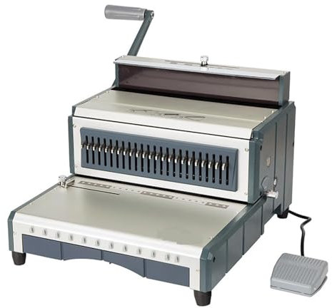 Bindemaschine, Elektrische Spule Bindemaschine 2:1 Elektrische Eisenringverdickungsbuchbindemaschine Doppellinien-Tischkalendervertrag(Round Hole)