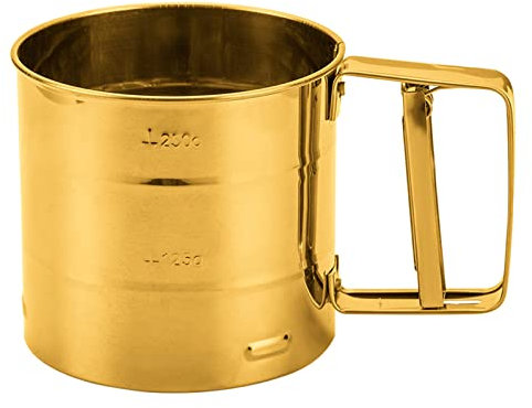 ROYJJ Tamis en acier inoxydable avec échelle de mesure en acier inoxydable plaqué or