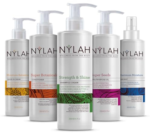 NYLAH Essential Hair Care Bundle Set, komplettes Wasch- & Styling-Set für Afro- und strukturiertes Haar - sulfatfrei, feuchtigkeitsverstärkend & lockendefinierend