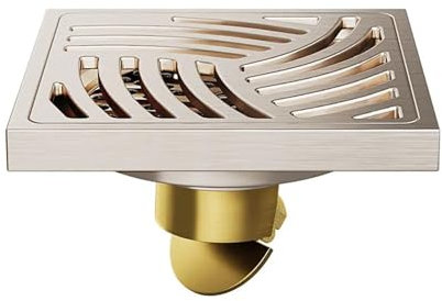 VNJUGF Cream Color Copper Floor Drain Bathroom Toilet Shower Sewer Washing Machine Universal Anti-Odor and Insect-Proof wanglan(Clear)