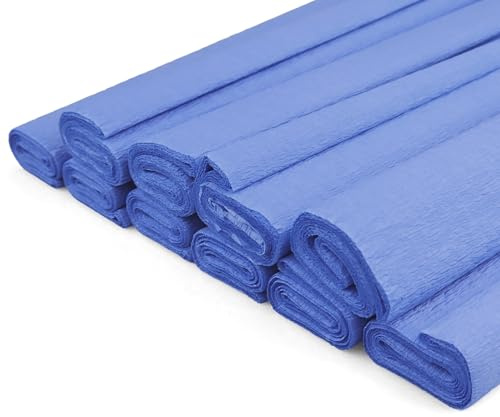 Netuno 10 Rollen Krepppapier Blau 200 x 50 cm Partydeko | Bastelbedarf Blumendeko Karneval Ostern Weihnachten Fasching Pompoms Konfetti Luftschlangen Wimpelkette Floristik Kreativset