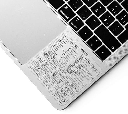 Macbook Keyboard Stickers, Shortcut Cheatsheet,Waterproof, Sun-Proof And Scratch-Resistant, Compatible MacBook Air/Pro M1/M2/M3,Laptop Stickers for Productivity Boost,Suitable for All Kinds of People