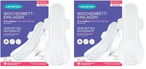 Lansinoh Serviettes maternité I Extra absorbantes I Dès l'accouchement (Lot de 2)