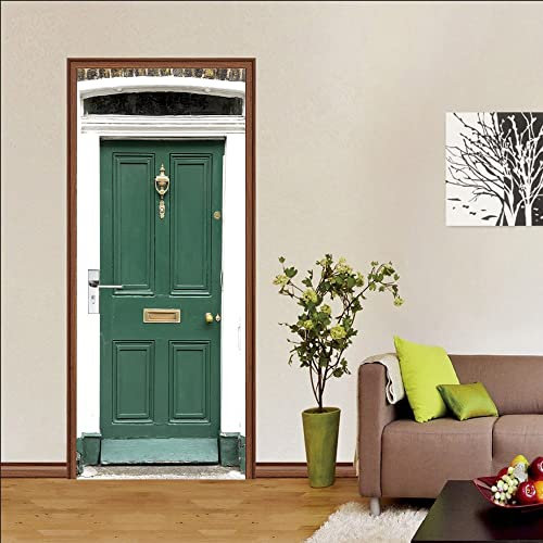 Adesivi Porte Interne 83 x 210 cm Porta Verde Adesivi Murali Per Porte PVC Autoadesivo Impermeabile per la Porta Della Camera da Letto del Soggiorno Decor Domestica