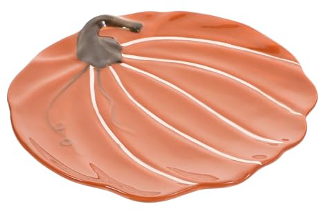 VERDANVERSE Plato Forma De Calabaza De Halloween Plato De Cerámica Ensalada Para Decoración De Cocina y Comida Familiar