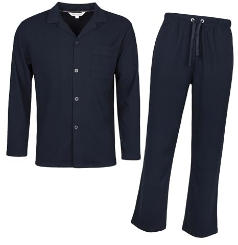 HEAT HOLDERS - Mens Thermal Pyjama Set Warm Long Sleeve Top Bottoms Soft Winter Loungewear Nightwear