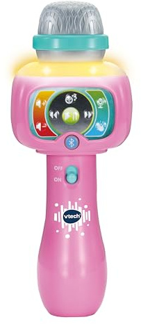 VTech - Micrófono Infantil Karaoke Canta Conmigo Rosa | Juguete para niños +2 años, 3 pilas AAA, 21.2 x 8.3 x 5.6 cm, conexión Bluetooth, creatividad musical, Versión ESP