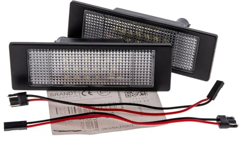 BRANDT AUTOMOTIVE Kennzeichenleuchten + Kabel 6000K LED kompatibel mit Mini R56 R57 R58 R59 Coupe Cabrio Cooper One CLUBMAN F54 R55 COUNTRYMAN R60 PACEMAN Kennzeichenbeleuchtung