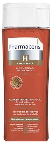 Pharmaceris H Keratineum, Konzentriertes Shampoo für Schwaches und Dünnes Haar, für Empfindliche Kopfhaut, Haarstärkung, Behandlung von Haarausfall bei Frauen und Männern - 250 ml