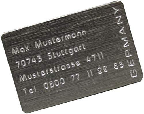 Raftsman Drohnenkennzeichen/Drohnen Kennzeichnung/Kennzeichen/Fluggerätekennzeichnung/Modellflugschild/Drohnenschild inkl. individueller CNC Gravur und doppelseitigem Klebeband (Al-3020-Edel-Look)