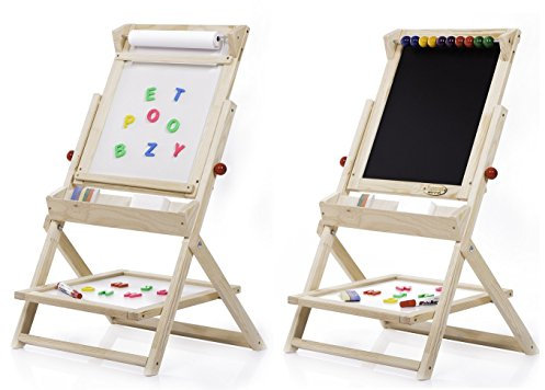 AZZAP DREHKINDERTAFEL Kindertafel Schreibtafel Maltafel Magnettafel Standtafel Zubehör Kreidetafel Abakus Papierrolle OLA