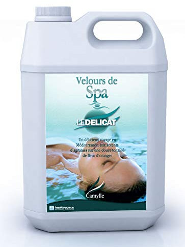 Camylle - Velours de Spa Le Délicat - Fragrance à Base d'Huiles Essentielles 100% Pures et Naturelles pour Spa - Aux arômes d'agrumes sur Une Douce tonalité de Fleur d'oranger - 5000ml