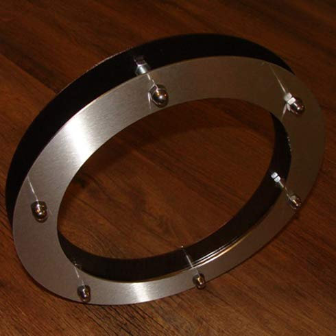 Porthole para puerta plana INOX 323 mm de vidrio transparente Tuercas Acoplamiento