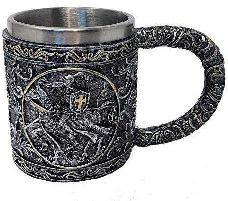 Einkaufszauber Mittelalter Bierkrug Ritter auf Pferd