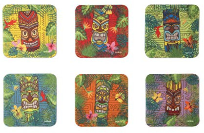 Excelsa Tiki Untersetzer, Polyester, 6 Stück
