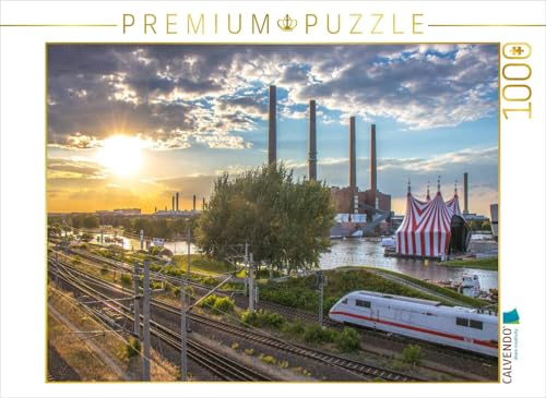 CALVENDO Puzzle Blick von der Stadtbrücke Wolfsburg 1000 Teile Puzzle quer | Lege-Größe cm Foto-Puzzle für glückliche Stunden