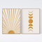CNHNWJ Sonne & Mond Poster & Kunstdrucke Gelb Beige Boho Stil Wand Bilder Dekor Abstrakte Gemälde Leinwand Bild Bilder Minimalistische Wohnkultur 40x60cmx2 / kein Rahmen