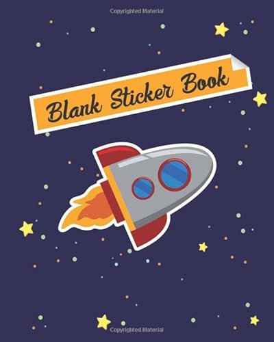 Blank Sticker Book: Space Rockets Planets Icons Ultimate Blank Sticker Collection Album Journal To Put Stickers In For, Kids, Boys,and Girls
