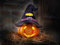 Dekoleidenschaft Halloween Windlicht Hexenhut für Innen + Außen, 33cm hoch, Deko-Kürbis, Kerzenhalter, Herbst-Deko, Laterne für Teelichter und Stumpenkerzen, Halloween-Dekoration
