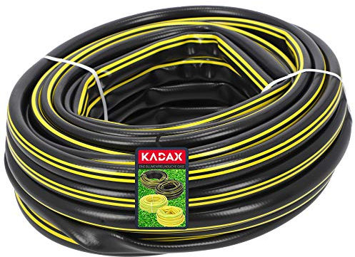 KADAX Gartenschlauch, 20 m Länge, Dreischichtiger Schlauch aus PVC-Kunststoff, auslaufsicherer Wasserschlauch für Rasenbewässerung, Autowaschen (¾ Zoll)