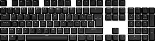 Corsair WLAN, PBT DOUBLE-SHOT PRO-Tastenkappen-Mod-Kit , Untere Reihe im Standardlayout, Strukturierte Oberfläche, 1,5 mm Wandstärke, O-Ring-Dämpfer Inbegriffen) Onyx Schwarz