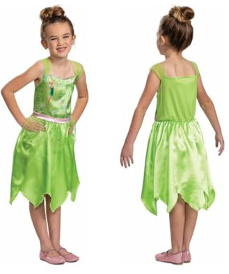 Disney Officiel Déguisement Fée Clochette Fille, Robe Papillon Peter Pan, Costume Carnaval Enfant, 5-6 Ans