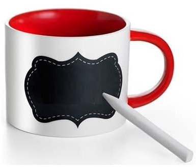 Accessotech Personalised Writing Mug Cup Hot Drink Whiteboard Message Name Gift Large