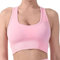 CLDFHX Brassiere Sport Femme Fitness sans Armature avec Coussin Amovible Soutien-Gorge Sport Grand Maintien pour Fitness Yoga, L, Rose