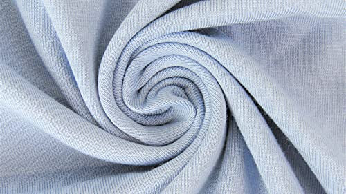 1 Meter Jersey Baumwolljersey YARA von Stofftreff Uni Farben, 220g/m², Öko-Tex Standard 100, Stoffe, 330g/lfm (Hellblau-601)