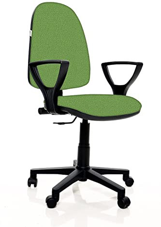 IDEALSEDIE DI GALIZIA MICHELE Sedia Da Ufficio Ergonomica, Contatto Permanente E Regolabile In Altezza Sedile E Schienale Imbottiti In Tessuto, prodotto e certificato italiano (VERDE CHIARO)