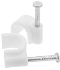 Pins with Cable Clip Round 6 mm White 100 Pieces