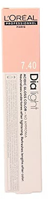 L'Oréal Professionnel DiaLight 7.40 Coloración Rubio Cobrizo Intenso Sin Amoniaco, 50ml