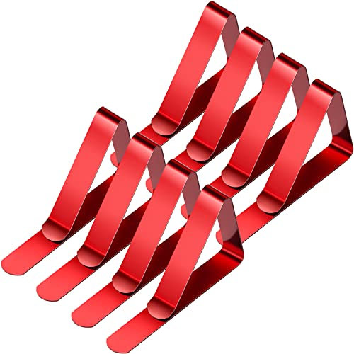 CUNQN Tischtuchklammern Edelstahl Tischabdeckungsklemmen Tischdecke Clips 4cm Tischdeckenklammern Draußen für Picknicks Partys Hochzeiten Abendessen 8 Stück