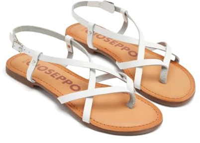 Sandales Blanches Style Romaines pour Femme lelex