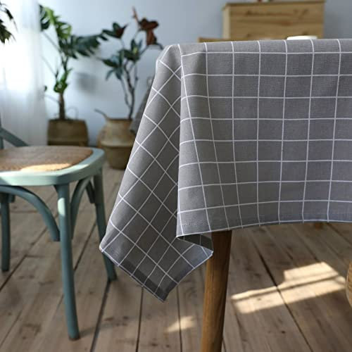 Tischdecke Vintage Klein Tischwäsche Abwaschbar Einfaches Modernes Gitter Abwischbare Tischdecke Meterware Tischdeko Küche Grau Tischschutz Dekoration 90X90Cm